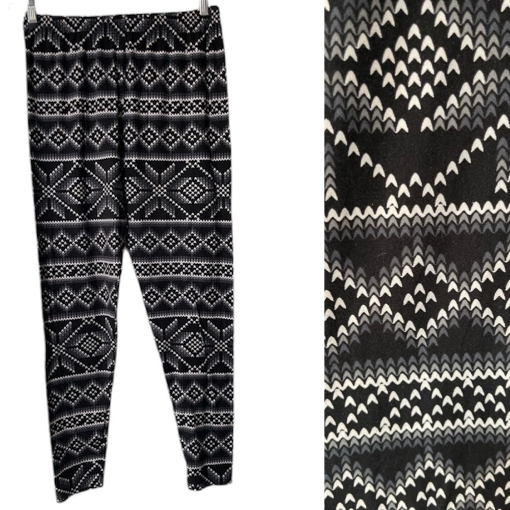 LEGGINGS Black/White/Grey Pattern Size Plus Size